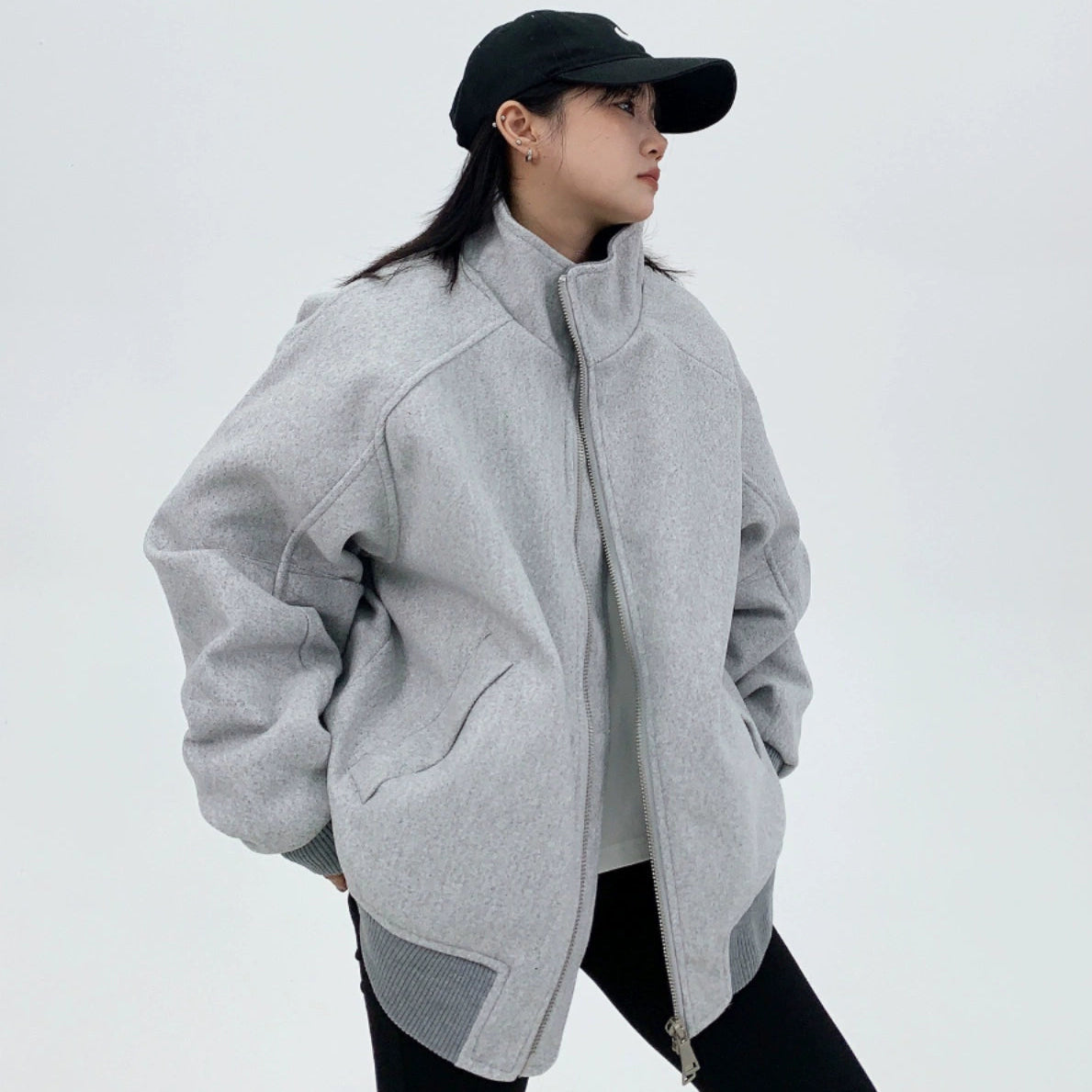 【24AW】【アウター】シンプル スタンドネック 厚い保温 ゆったり レトロ 綿入れコート【FCシリーズ】