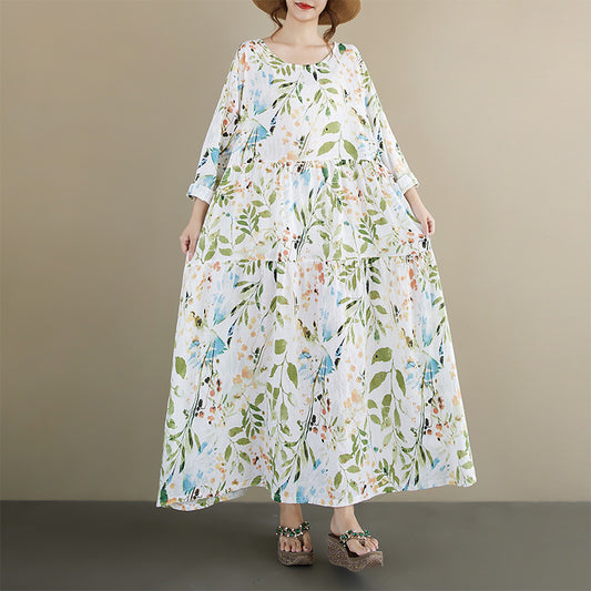 期間限定🍂60%OFF【ワンピース】ナチュラル風ロングワンピース レディース 長袖 ゆったり リラックス リゾート 大人可愛い【SHシリーズ】