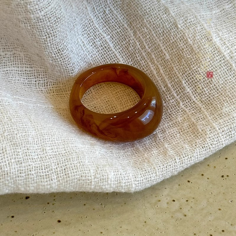 【グッズ】韓国風 レトロ 個性派デザイン 中華風 アクリル リング