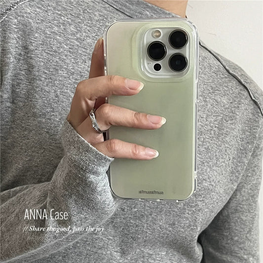 【グッズ】高級感デザイン 爽やかライトグリーン iPhone17 Pro Max対応 iPhone17 / 16 Pro Max / 16 / 15 Pro / 14対応 新作 全面保護 ソフトケース 耐衝撃 ✅