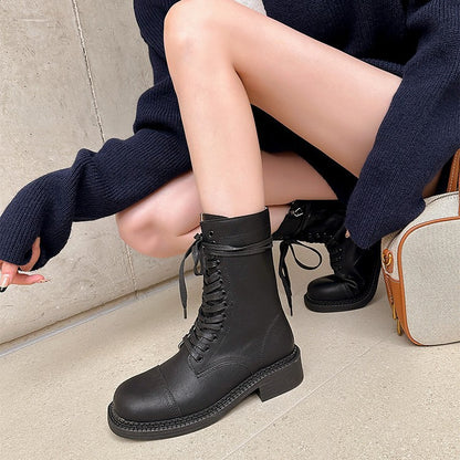 【シューズ】春 秋 冬 サイドジップ ラウンドトゥ バイカーブーツ 【JZシリーズ】