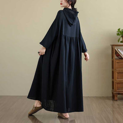 【ワンピース】春 秋 冬 フェミニン風 フード付き 長袖 ワンピース 【SHシリーズ】