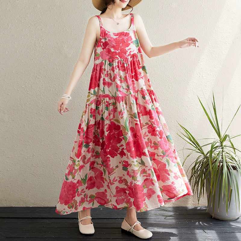 【ワンピース】夏 旅行・リゾート風 ビーチドレス ノースリーブ キャミソール ワンピース【SHシリーズ】