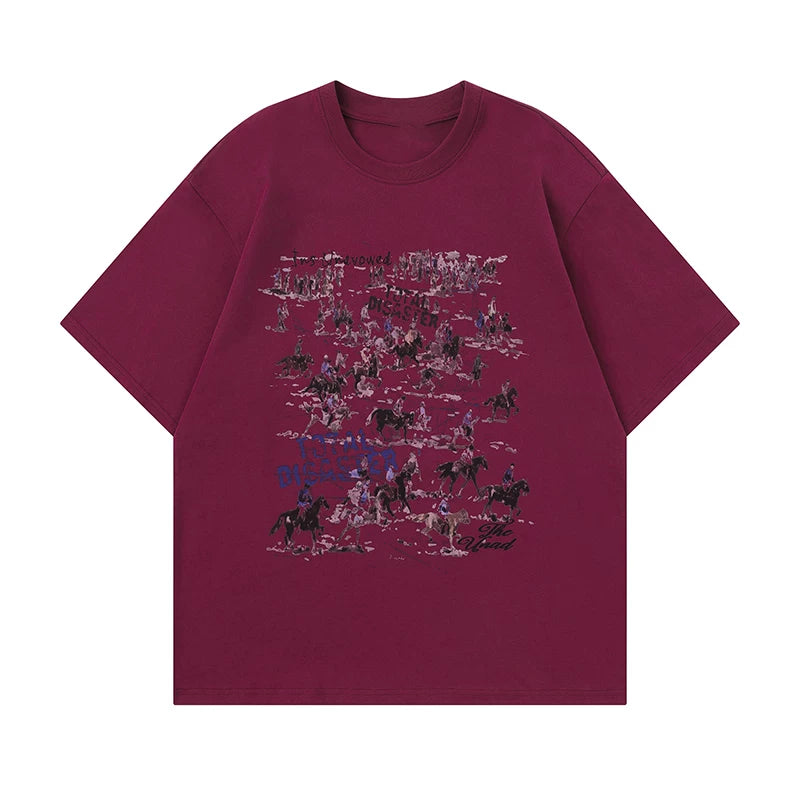 【トップス】アメリカンレトロ グラフィティTシャツ レディース 半袖 ゆったり 夏 ペアルック【FCシリーズ】