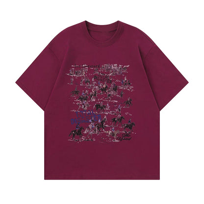 【トップス】アメリカンレトロ グラフィティTシャツ レディース 半袖 ゆったり 夏 ペアルック【FCシリーズ】