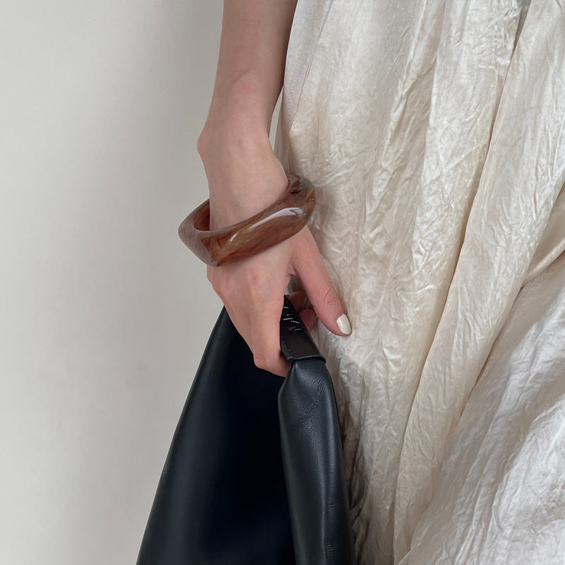 【🎁 B2G1｜先行スタート！】【グッズ】アクリル 幅広 ジャパニーズ＆コリアン レトロ ミニマル ファッション 樹脂 バングル