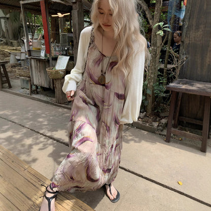 【ワンピース】気質感 漂染風 スイート＆若見え リゾート ノースリーブワンピース【SHシリーズ】