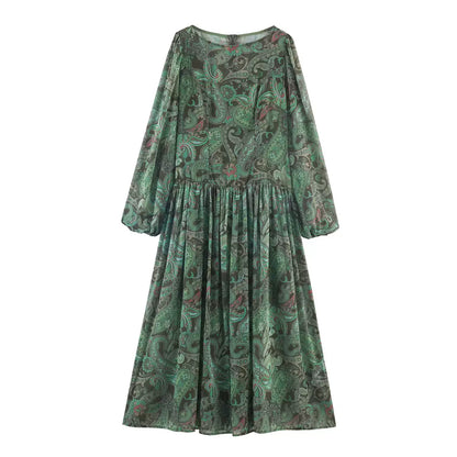 【ワンピース】レディース ドット柄シフォンワンピース 欧米風 シンプルデザイン【SHシリーズ】