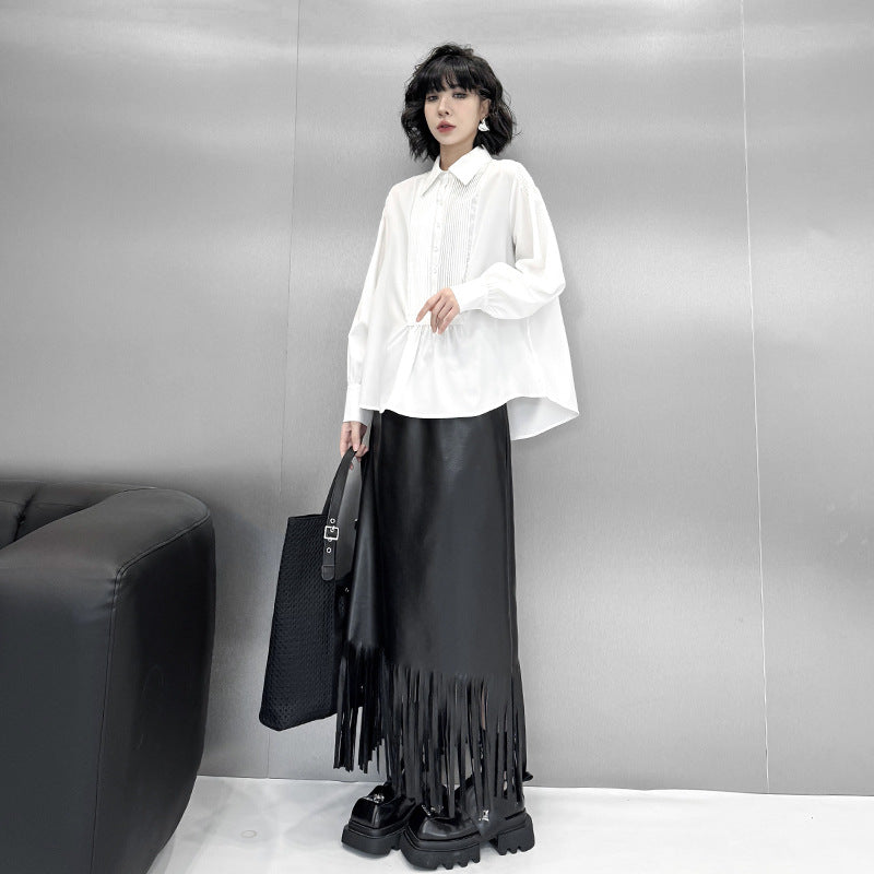 【60%OFF⭐️早い者勝ち】【トップス】プリーツシャツ レディース 春秋 新作 ゆったり 細見え おしゃれ トップス【AHシリーズ】