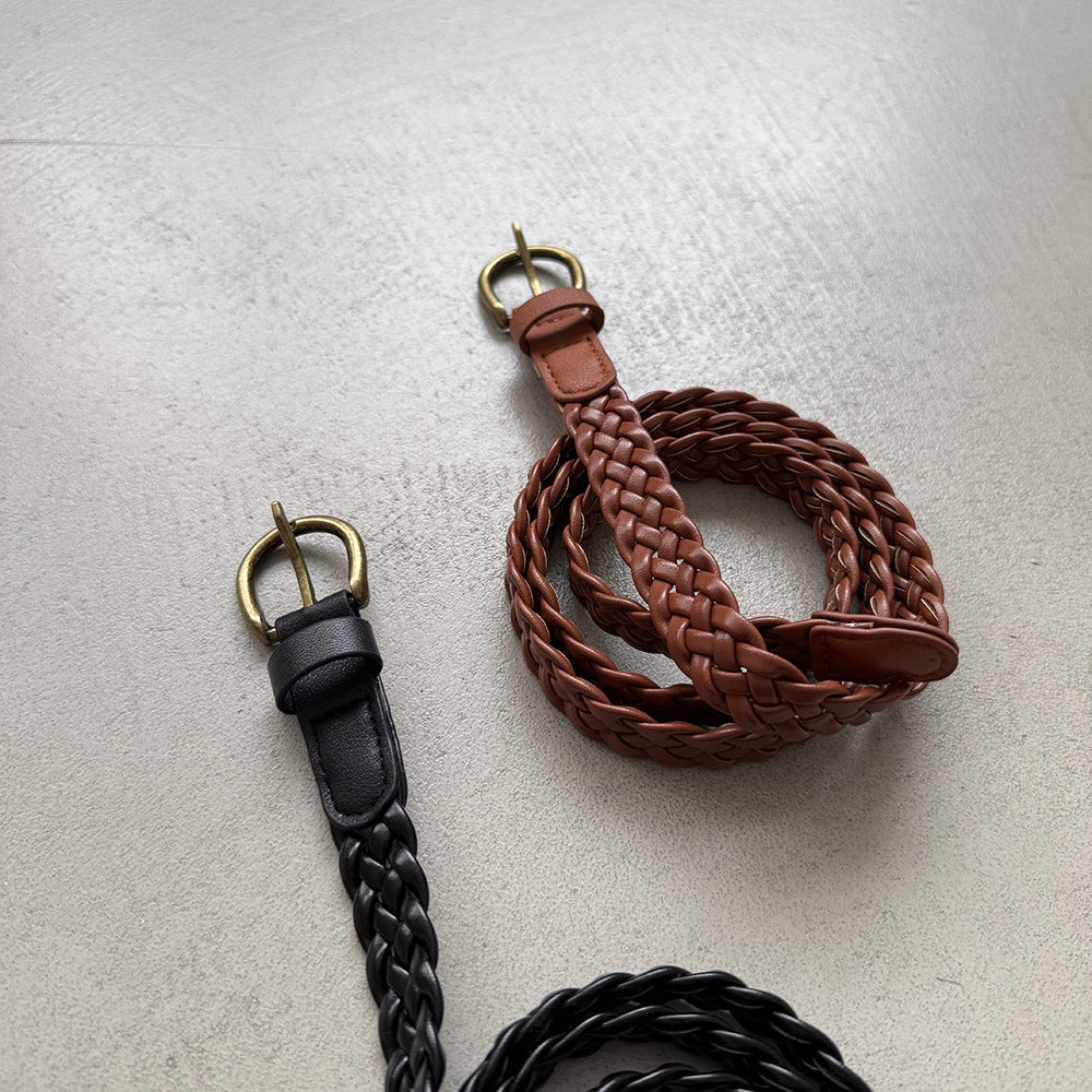 【グッズ】夏新作 シンプル＆カジュアル 上品見え 編み込みレディースベルト【JZシリーズ】