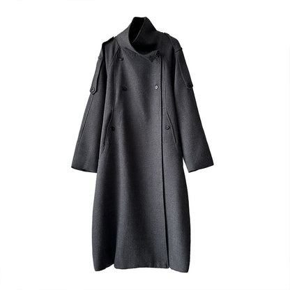 【アウター】春 秋 冬 立襟 ダブル 韓国風 トレンチコート 【SNシリーズ】