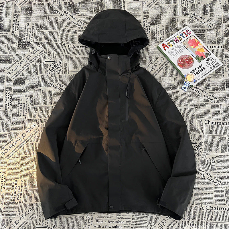 【アウター】ユニセックス アウトドア マウンテンパーカー ゆったりシルエット 3WAY仕様 着脱可能 カップル向け ジャケット【FCシリーズ】