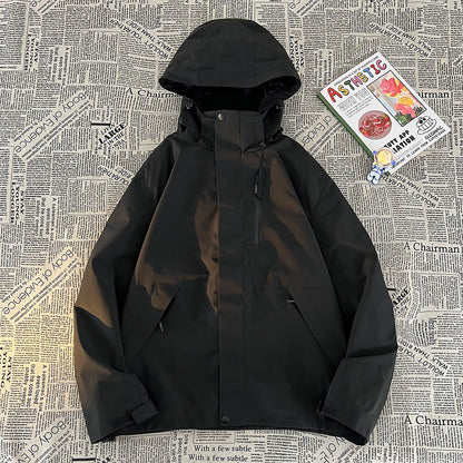 【アウター】ユニセックス アウトドア マウンテンパーカー ゆったりシルエット 3WAY仕様 着脱可能 カップル向け ジャケット【FCシリーズ】