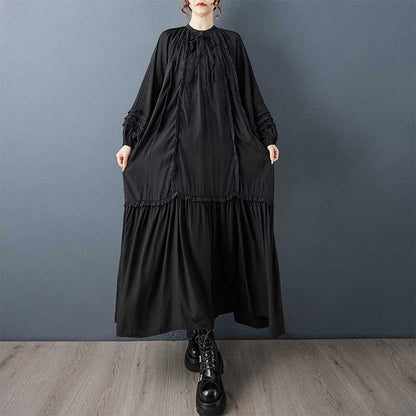 【60%OFF⭐️早い者勝ち】【ワンピース】春 秋 冬 フリル縁 アシンメトリーパッチワーク 長袖 ワンピース 【SHシリーズ】