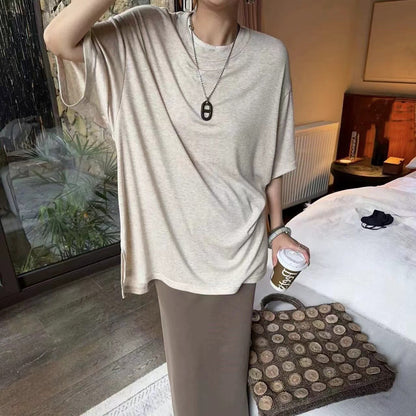 【トップス】高品質 シンプル ゆったり 夏コーデにぴったりの着回し抜群 半袖 Tシャツ【JZシリーズ】