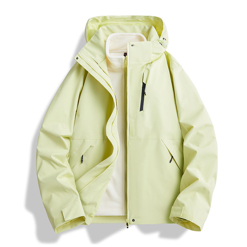 【アウター】ユニセックス アウトドア マウンテンパーカー ゆったりシルエット 3WAY仕様 着脱可能 カップル向け ジャケット【FCシリーズ】