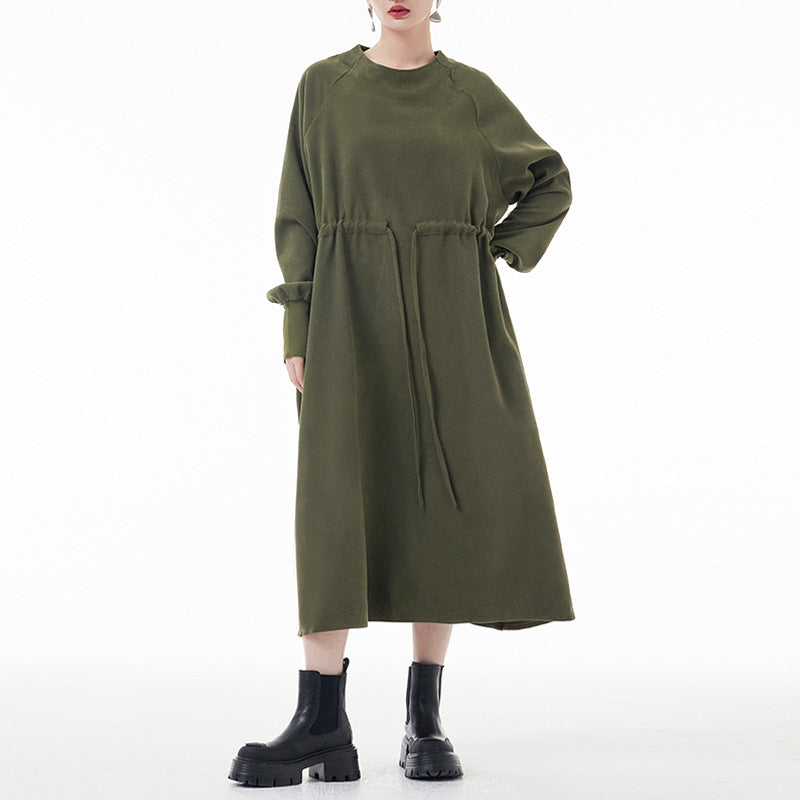 【24AW】【ワンピース】ラウンドネック ゆるリラックス 長袖 ワンピース