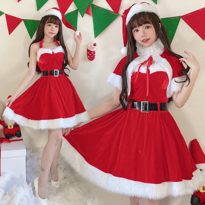 【クリスマス】サンタクロース風 セクシーチューブトップワンピース 舞台用クリスマス衣装 レディース クリスマスコスチューム