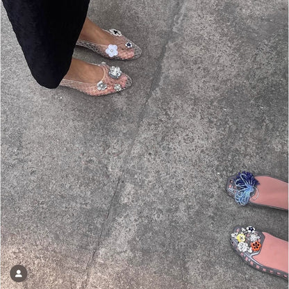 【シューズ】夏 ポインテッドトゥ ホールデザイン DIY対応 ホールサンダル 【JZシリーズ】