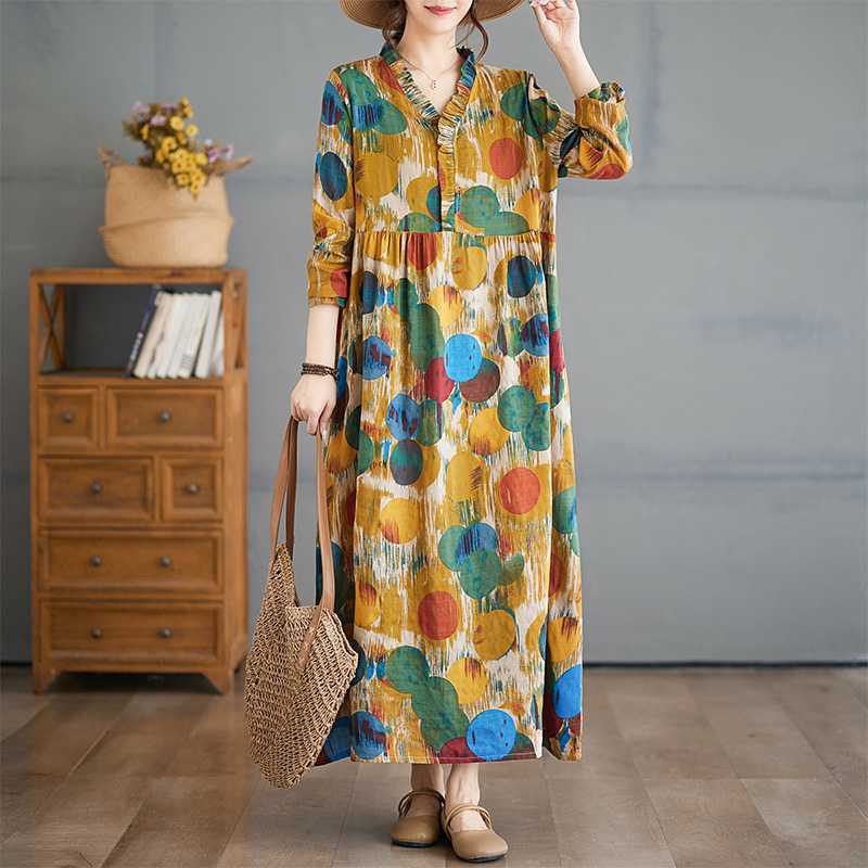 ノコオ一ノ花柄プリ一ツロングフレア一ワンピース ノコオ一ノ花柄プリ一ツロングフレア一ワンピース ワンピース】新作