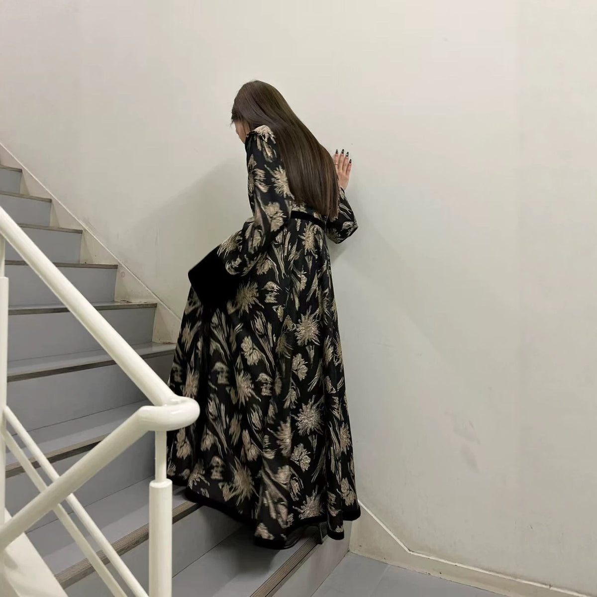 【ワンピース】Vネック切替ワンピース レディース 長袖 デザインワンピース きれいめ【SHシリーズ】