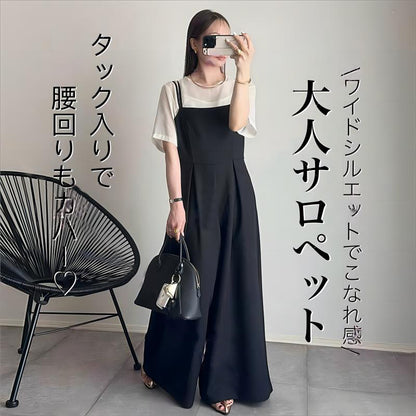 【ボトムス】韓国風 ワイドパンツ オールインワン レディース 夏 調節可能ストラップ サロペット ゆったり カジュアル【JZシリーズ】