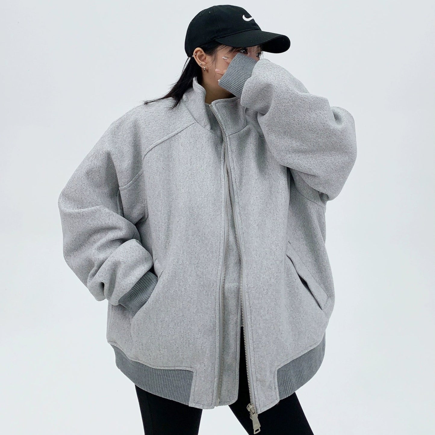 【24AW】【アウター】シンプル スタンドネック 厚い保温 ゆったり レトロ 綿入れコート【FCシリーズ】