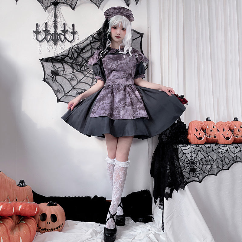 【ハロウィン】南瓜ウィッチコスプレ・ホラードール・メイド風・ダークゴシック・ヴァンパイアワンピース
