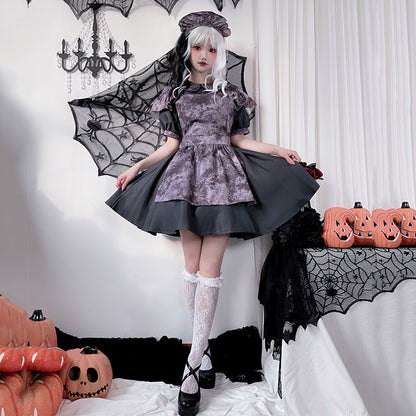 【ハロウィン】南瓜ウィッチコスプレ・ホラードール・メイド風・ダークゴシック・ヴァンパイアワンピース