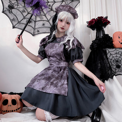 【ハロウィン】南瓜ウィッチコスプレ・ホラードール・メイド風・ダークゴシック・ヴァンパイアワンピース