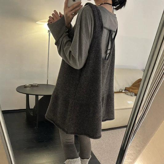 【ワンピース】韓国風 シンプルカジュアル ノースリーブ ワンピース【JZシリーズ】