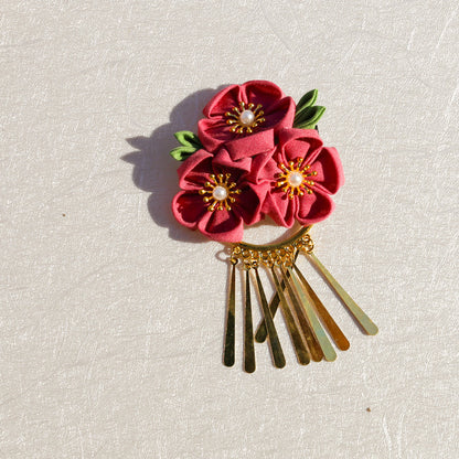 【セットアップ】夏 手作り布製  髪飾り つまみ細工風 和風ヘアアクセサリー 【SHシリーズ】