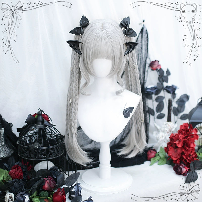 【ハロウィン】ロリータ ウィッグ フルウィッグ  ツインテール 姫カット ショート 自然感