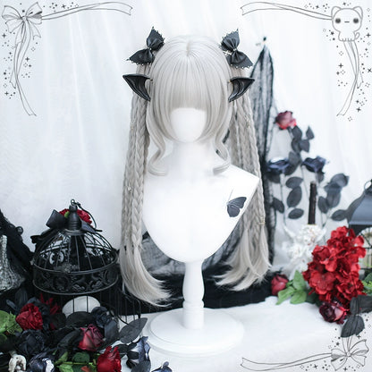 【ハロウィン】ロリータ ウィッグ フルウィッグ  ツインテール 姫カット ショート 自然感