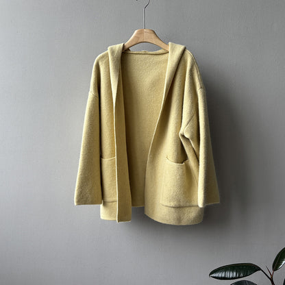 5カラー【アウター】秋冬新作 フード付き ニットカーディガン レディース ゆったり 高見え ルーズ【JZシリーズ】