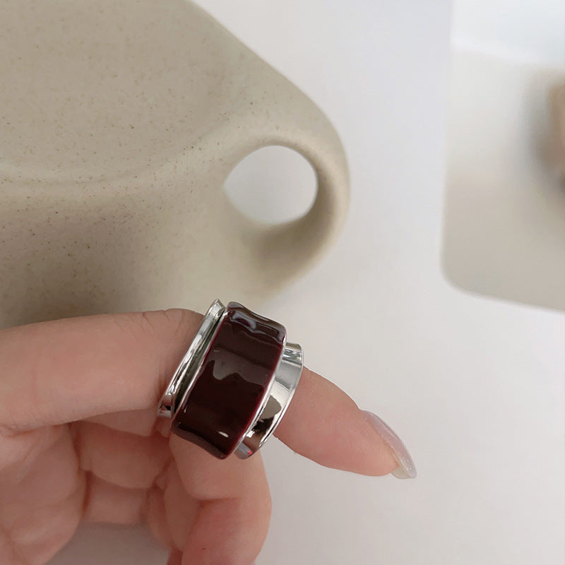 【🎁 B2G1｜先行スタート！】【グッズ】メラード風 エナメル釉仕上げ ダブルオープン 二重デザイン感リング