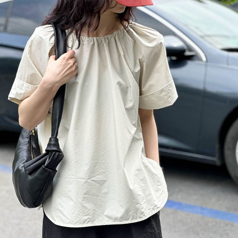 【トップス】夏 韓国風 無地 清純 合わせやすい シャツ【JZシリーズ】