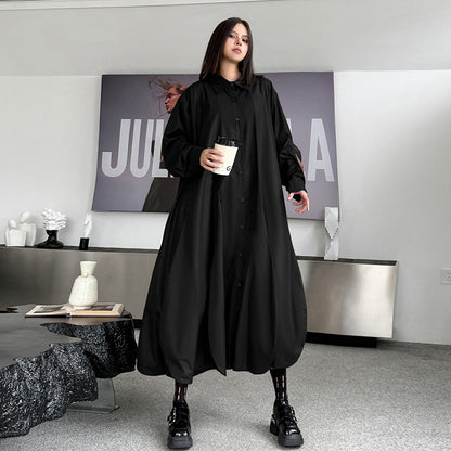 【ワンピース】春 秋 冬 無地 裾アシンメトリー シャツワンピース 【AHシリーズ】