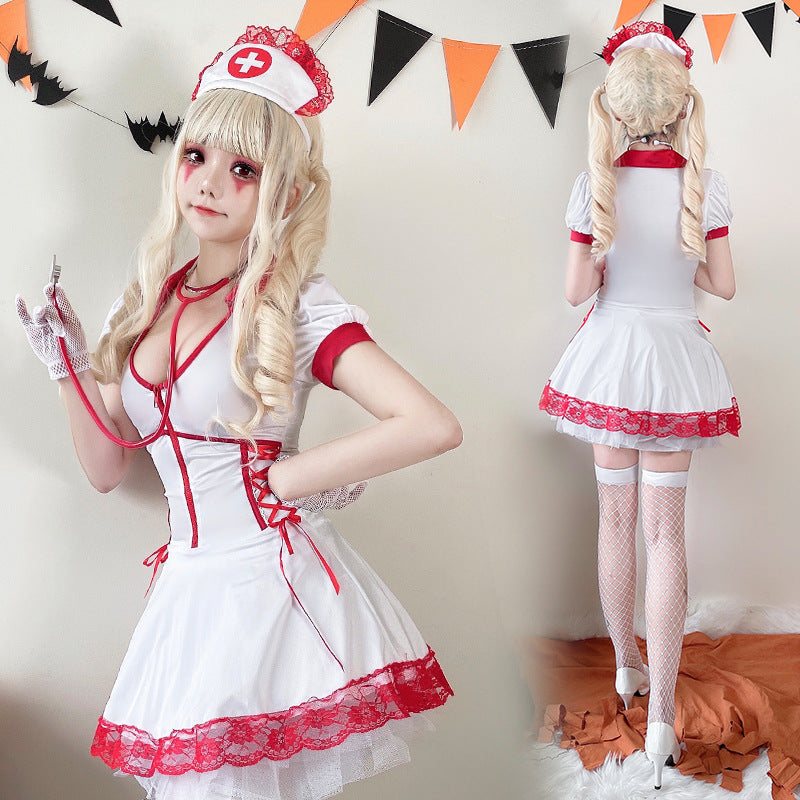 【ハロウィン】衣装 レディース セクシー ナース ドレス ゾンビ コスチューム 医者 パフォーマンス