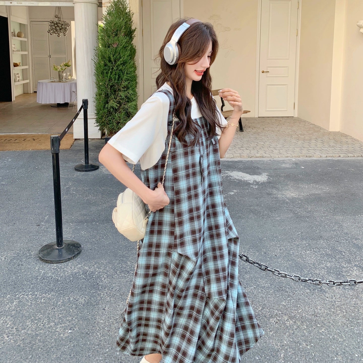 【ワンピース】日系 ナチュラル風 フェイクレイヤード 半袖 ワンピース レディース 夏 体型カバー スリム見え デザイン性【SHシリーズ】