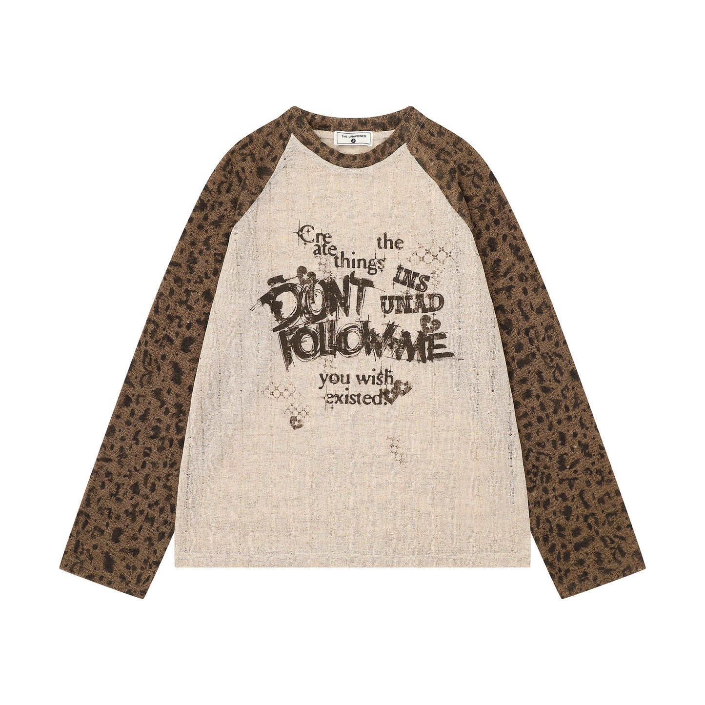 【トップス】ヒョウ柄プリントシアーTシャツ レディース 薄手 長袖 ストリートカジュアル【FCシリーズ】