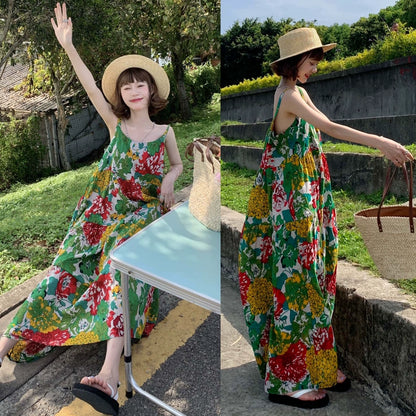 💫トレンド最前線！【ワンピース】 ヴィンテージ風 ゆったり カジュアル 夏 スリム効果 ロングノースリーブワンピース【SHシリーズ】