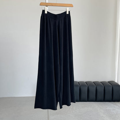 【ボトムス】ウール ゆったり細見えニットワイドパンツ レディース リラックス感たっぷり ロングパンツ【JZシリーズ】