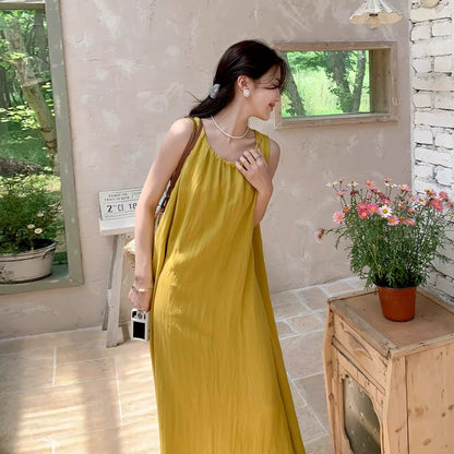 【ワンピース】夏 フレンチエレガンス  ビーチドレス ノースリーブワンピース