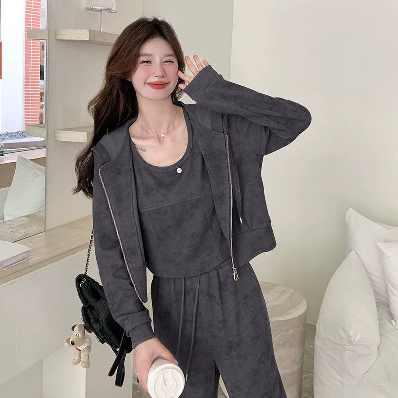 3点セット！【セットアップ】ミラード風コーデ ユニークなタイダイ柄 春秋 カジュアルスポーツOOTD 3点上下セット【JZシリーズ】
