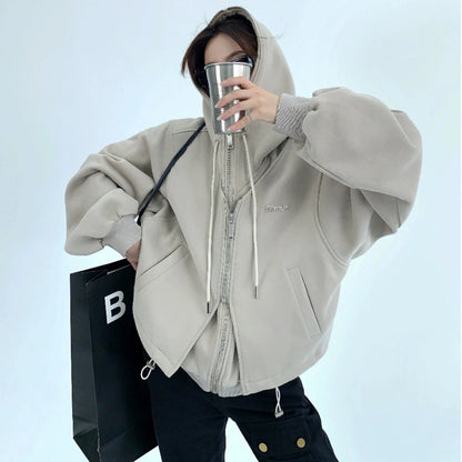 【24AW】【15～20日内発送】【アウター】今季マストバイ ゆったり フェイクレイヤード ジャケット【FCシリーズ】