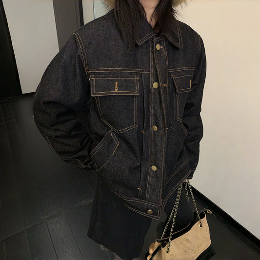 【アウター】アメリカンスタイル ヴィンテージ加工 ゆったり 中綿入り ジャケット【FCシリーズ】