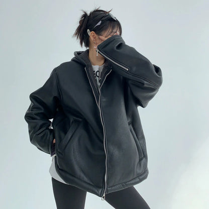 [外套] 秋冬潮款PU加厚保暖外套 [FC系列]