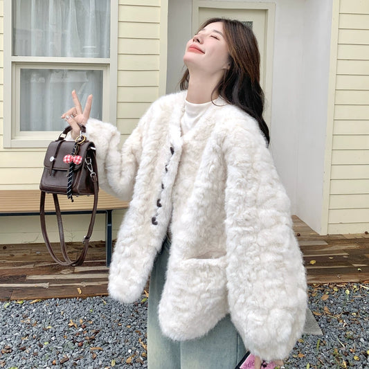 【アウター】韓国系 新作 ハート型ボタン スウィート 厚手 合わせやすい カーディガン【JZシリーズ】