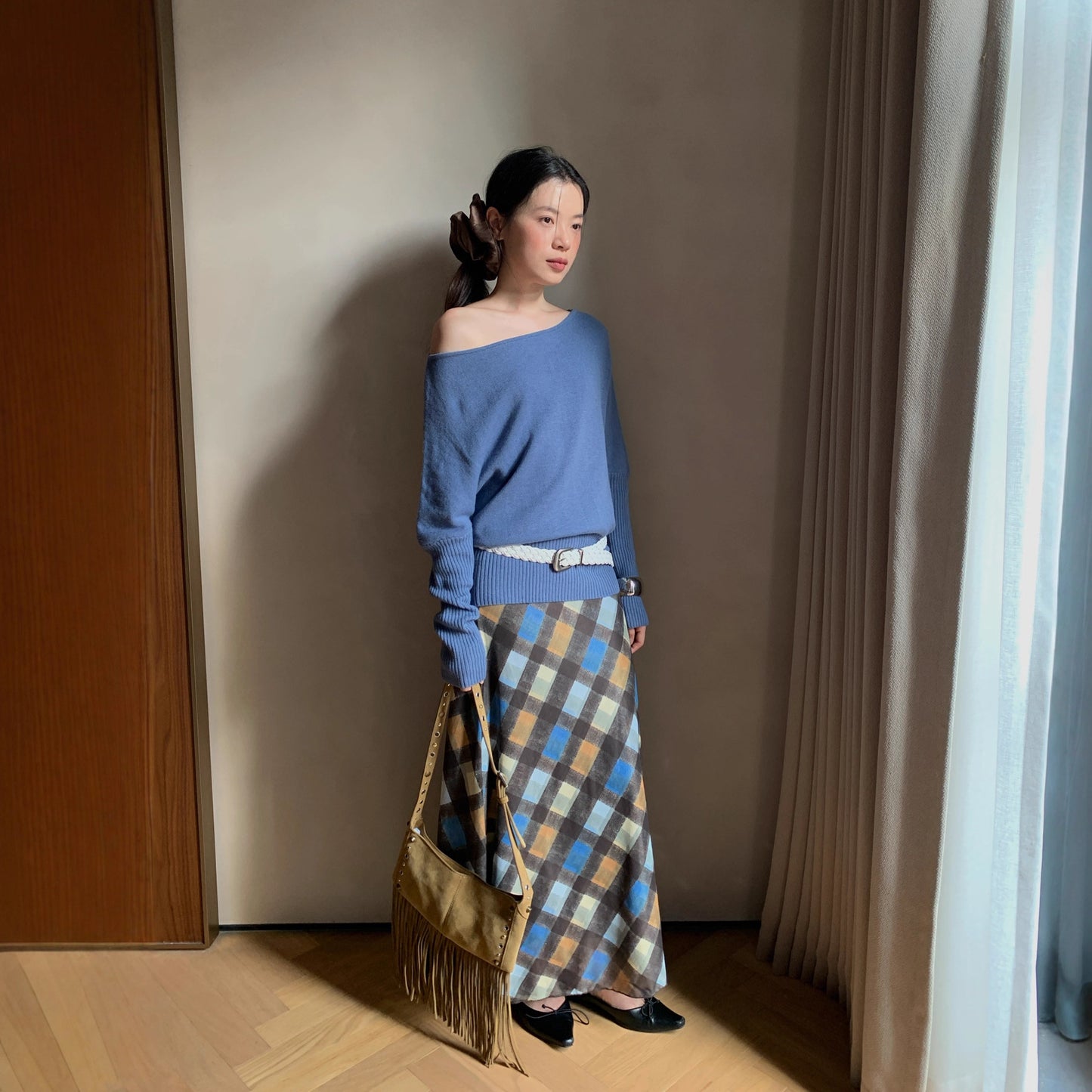 【ボトムス】春 秋 冬 細見え チェック柄 レトロ 上品な雰囲気 スカート 【SHシリーズ】